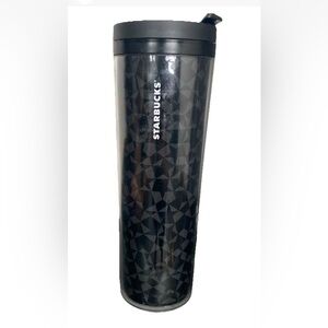 Starbucks Travel Mug 20oz 2011 Silver  & Black Star Mosaic Insulated Tumbler
